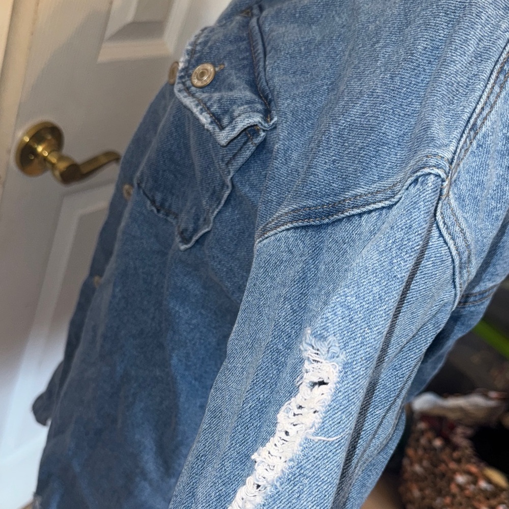 Distressed Blue Denim Jacket - Picture 6 of 11